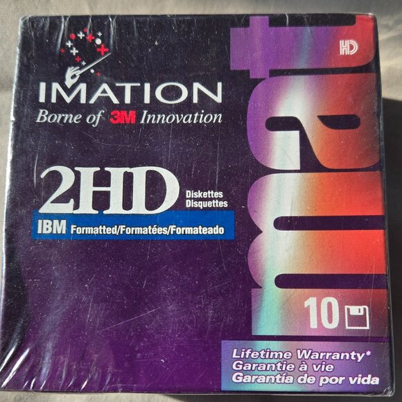 3.5'' Floppy Diskettes, IBM-Formatted, DS/HD, 10 Pack IBM Formatted 1.44MB 2HD - Picture 1 of 6